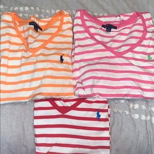 Set of 3 V neck polos